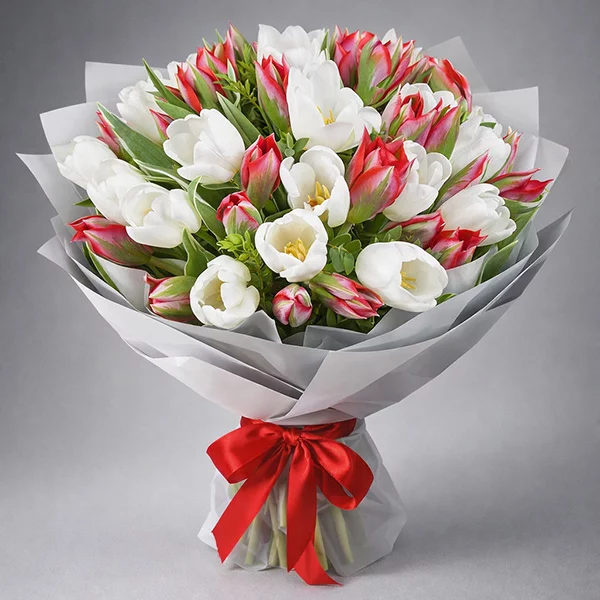 Тюльпановое настроение - букет из тюльпанов